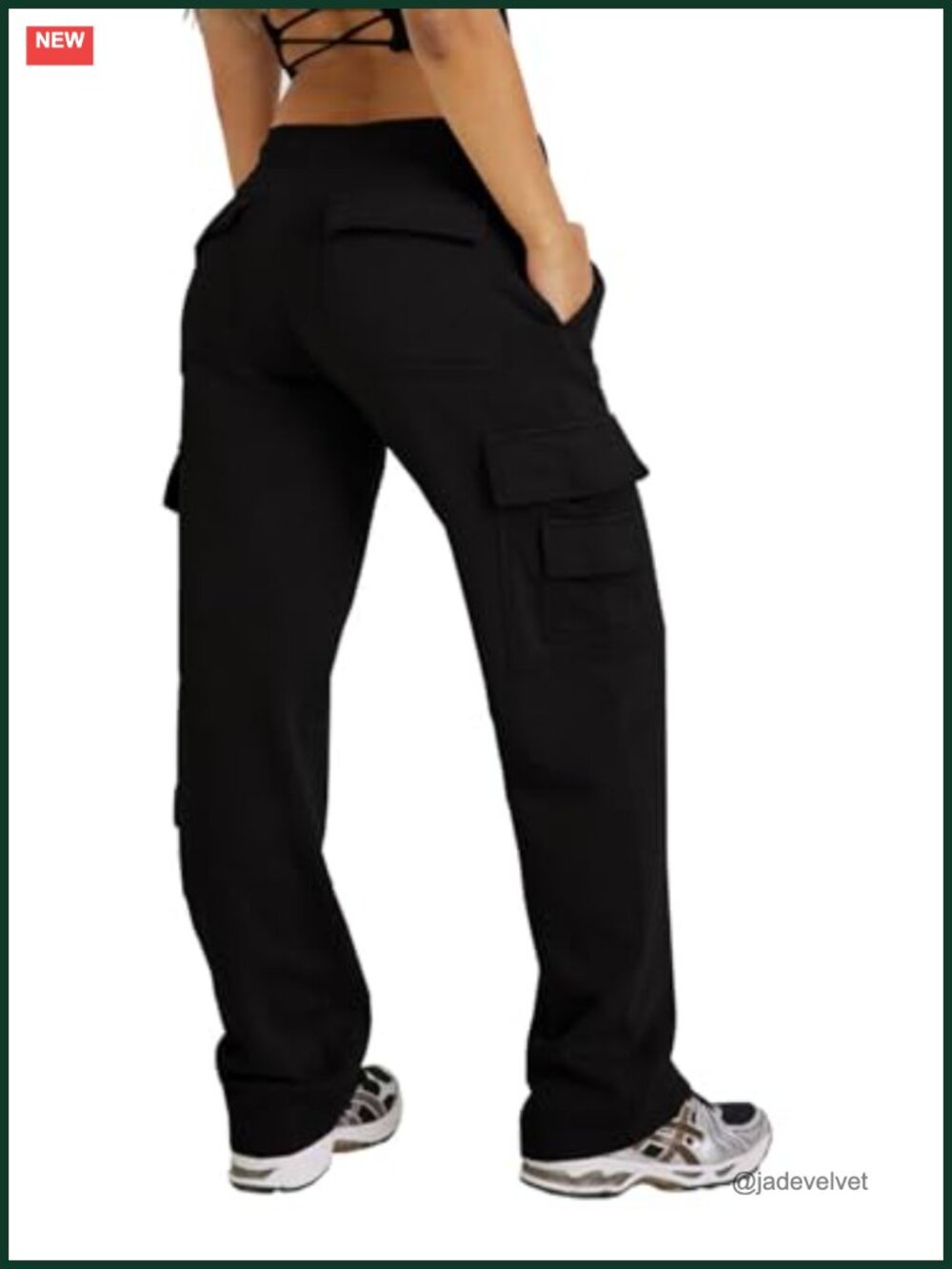Wide Leg Fleece Cargo Sweatpants with Pockets